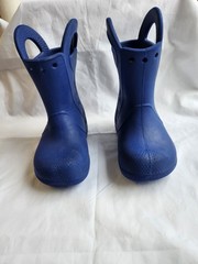CROCS Handle It Pull On Rain Boots Kids Size C8 Outdoor Shoes Blue