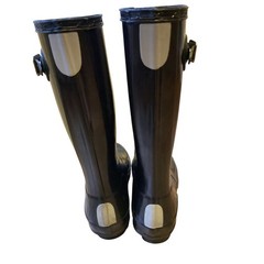 Hunter Kids Size 3B / 4G Original Tall Black Glossy Waterproof Rain Boots