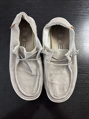 Hey Dude Wendy Chambray Light Grey Lace Up Sneaker size 7