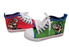 Super Mario Brothers High Top Sneakers Kids Size 12 Mario Luigi Nintendo Shoes