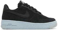 Nike Air Force 1 Crater Flyknit GS Black Chambray Blue DH3375-001 Youth Size 5Y