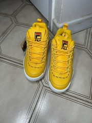 FILA Disruptor PRM Repeat White Yellow 3FM00406-743 Kids 6.5Y