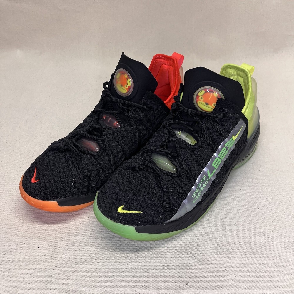 Nike LeBron XVIII 18 Black Crimson Volt Shoes Green Orange CW2760-009 Size 7Y