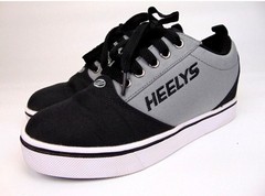 Heelys Youth Pro 20 Black and Gray Canvas Skate Shoes Size YTH 1