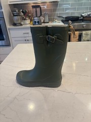 Aigle Children’s Boot With A Fun Lugged Sole, Army Green, Size 13 (31)