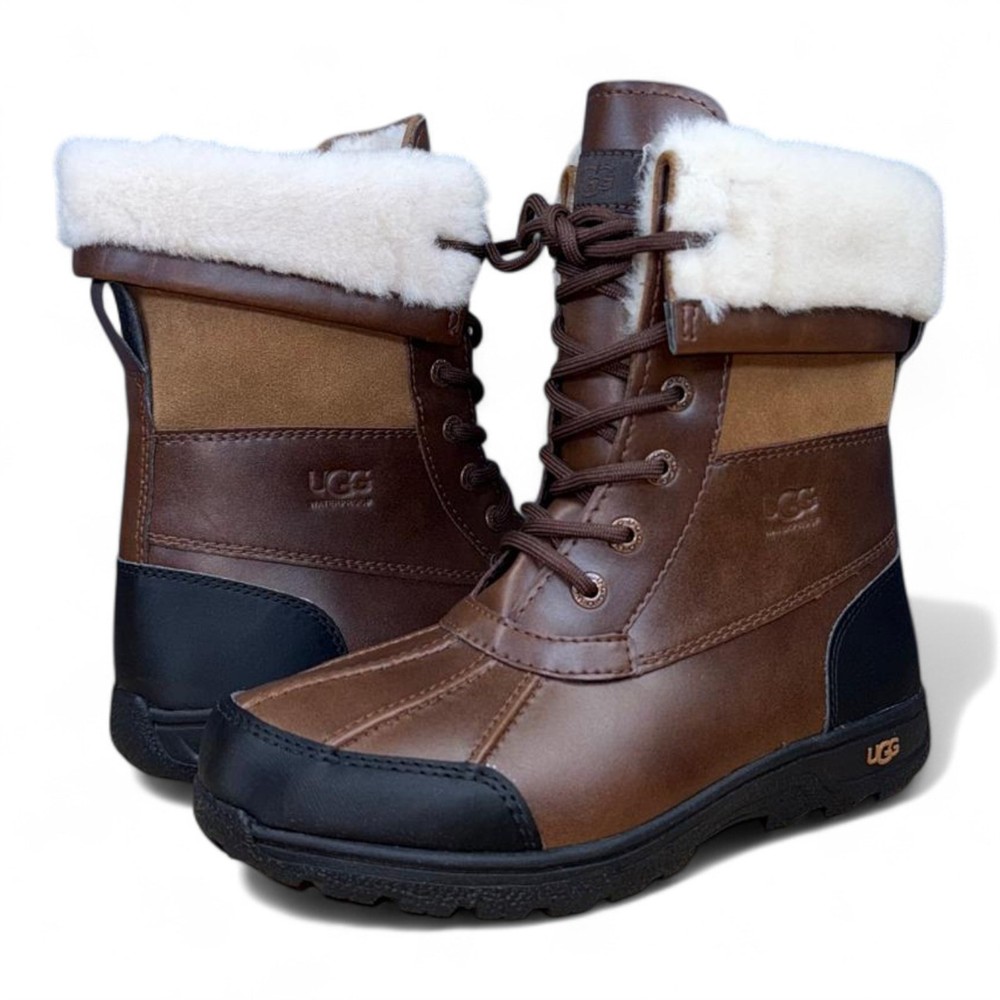 Kids Ugg BUTTE II Leather Waterproof Sheepskin Lined Winter Boots , Worchester