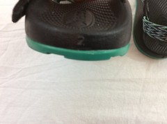 Chaco Youth Size 2 Black And Teal Green Strap Sport Sandals EUC