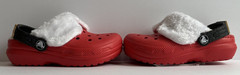 Crocs Classic Lined Santa Clogs KIDS/CHILD 10 Red & White Christmas Holiday NWT