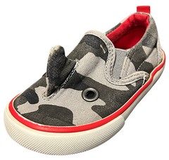 Gap Grey Area Camo Print Shark Shoes Sneakers Toddler 5 Gray Red Slip On