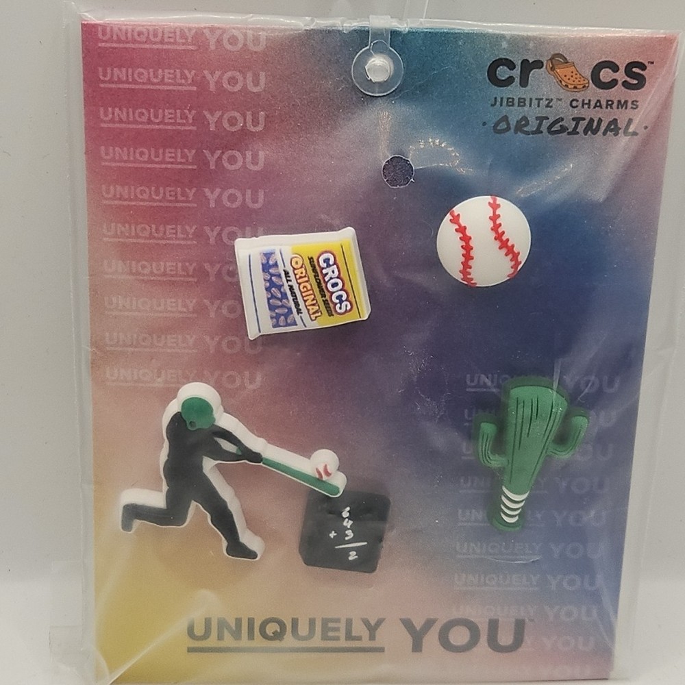 New Original Jibbitz Crocs Jibbitz Charms: Uniquely You Baseball Team 5 pc Pack