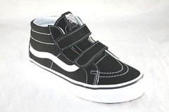 VANS SK8-MID REISSUE V BLACK TRUE WHITE SKATE BOARDING SHOE LITTLE KIDS SIZE 2.5