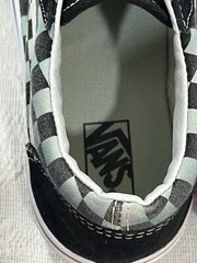 VANS Old Skool Ward Low Checkered Sneakers Black White Kids Size 3 Canvas