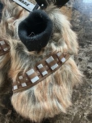 Disney Star Wars Slippers Chewbacca Brown Faux Fur KIDS Size Large 9-10 NEW!!