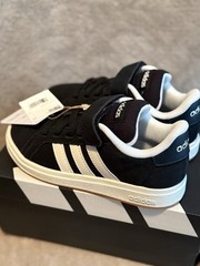 adidas Grand Court 00s EL C Hook & Loop Sneakers Black/White Kids 12K JP5896