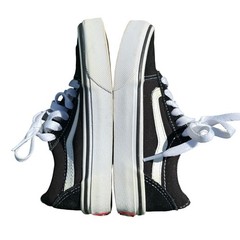 Vans Old Skool Black White Suede Canvas Low Top Skate Shoes Sneakers EUC
