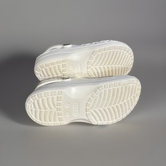 Crocs Unisex White & Light Grey Baya Lined Clog US SIZE J 2