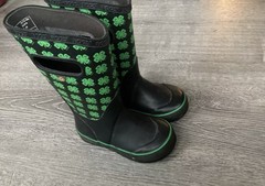BOGS Youth Kids Size 10 Boot 4-H Farm Boot Size 3 Boots 72763-009 Green Clovers