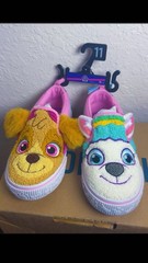 PAW Patrol Skye & Everest Slip-On Casual Shoes Faux Fur Pink/White Kids 11
