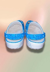 Crocs Classic Clog The Smurfs Blue/White Slip On Clogs Unisex Kids J5