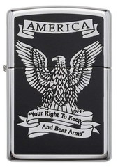 Zippo American Eagle Pocket Lighter, High Polish Chrome, One Size (28290)