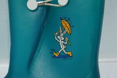 VINTAGE WARNER BROS. MERRIE MELODIES BUGS BUNNY KID’S RAIN BOOTS / GALOSHES SZ 6