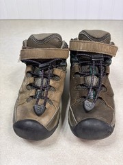 KEEN Targhee Mid Waterproof Dark Earth Hiking Boots Trail KIDS Sz 11 1026296