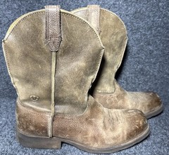 Ariat Kid’s Youth Rambler Square Cowboy Boots Earth Brown Bomber 10007602 Size 4