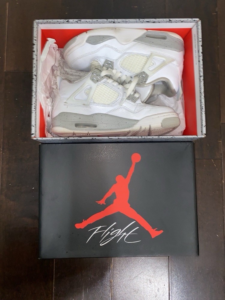Jordan 4 Retro White Oreo GreyDJ4699-100 GS Youth Size 4Y