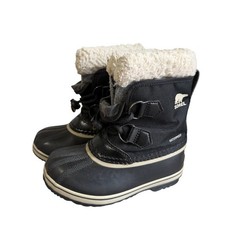 Sorel Black and White Winter Boots Kids Size 11Y