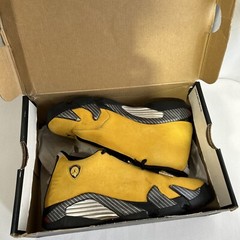 Size 6Y – NIKE AIR JORDAN 14 RETRO SE (GS) UNIV GOLD-BLK [BV1218-706] (USED)