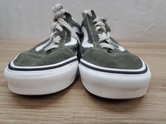 VANS Old Skool Suede Canvas Army Green Shoes Kids Size 4.5