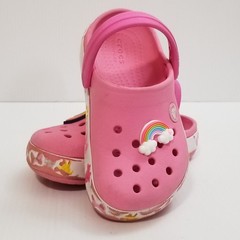 Crocs Toddlers Kids Fun Lab Mickey Lights Clogs Pink Sz 9 C Sandals With Charm