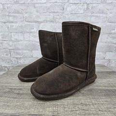 Bearpaw Winter Boots Youth Size 5 Chocolate Emma Suede Wool Blend