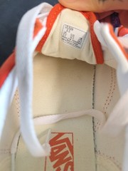 Orange White Vans Old Skool Trainer Kids 6, Can Fit Adult Womens US 7 Very Clean