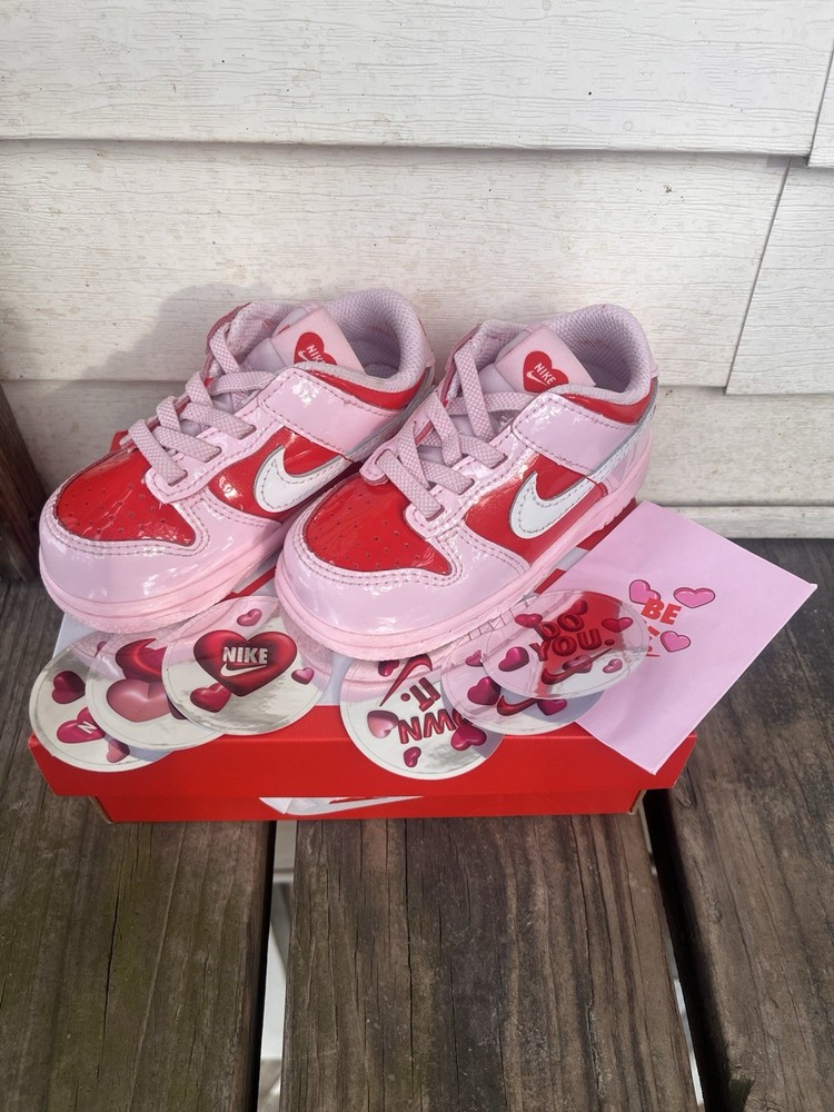 Nike Dunk Low BTE Unisex Kids Sneaker Pink Red White Heart Logo 7C