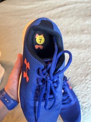 Under Armour Assert 8 Kids Sneaker Size 7 Blue/Orange Low Top Lace Mesh