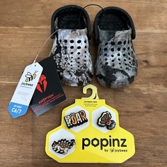 Joybees Kids Size C6/7- Durable & Comfy Sandal – Black/Camo With Popinz