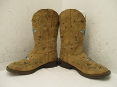Roper Southwest Cross Square Toe Cowboy Boots Kids Sz 10 Style 09-018-1901-0990