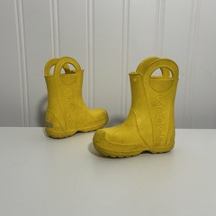 Crocs handle it Yellow Rain Boot Unisex Kids Pull On Waterproof toddler 8