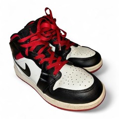 Jordan Air Jordan 1 Mid Black White Red 7Y Basketball Sneaker