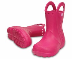 Crocs Candy Pink Handle It Rain Boot Kids C10 12803-6X0 NWT (2429)*