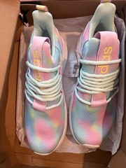 Adidas Lite Racer Adapt 7.0 K Girls Sz 4.5 Tie-Dye Sneakers JR8255 Cloudfoam Com