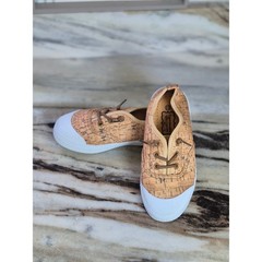 Pipperdoodles Kids Cork Print Low Top Sneakers Tan White Size 13 Toddler Earthy