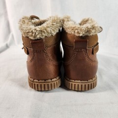 OshKosh Bgosh Haskell Brown Faux Leather Fur Lined Boots Kids Size 8M OF20M10H