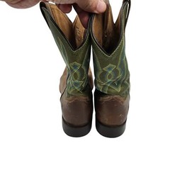 Ariat Pace Setter Leather Western Boots Baked Cookie Green Kid’s Size 5.5