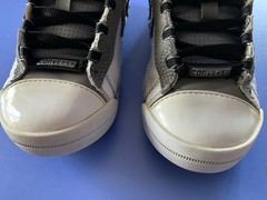 Converse CTJ Star Mid Sneakers White & Grey Leather/Suede Junior Unisex Size 1