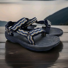 Teva Hurricane XLT 2 Hiking Sandals Kids Size 3 Blue Yellow Adjustable Straps