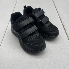 Athletic Shoes Kids Size 11 EU 28 Black Hook & Loop Mesh Sneakers Walking School