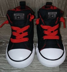 New Converse – CT Street Mid Top Black Red Sneakers – Infant 7 – 740462F
