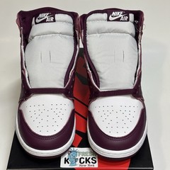 Jordan 1 High Bordeaux Grade School Size 7Y New 575441-611 AJ1 Metallic Silver